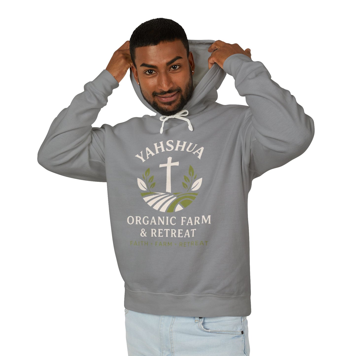 Yahshua Organic Farm & Retreat Hoodie — Faith-Based Farm Retreat Sweatshirt