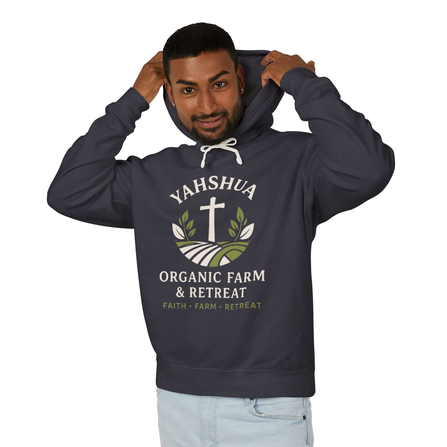 Yahshua Organic Farm & Retreat Hoodie — Faith-Based Farm Retreat Sweatshirt