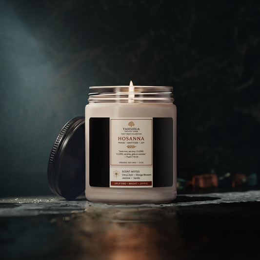 Hosanna Scented Soy Candle, 9oz — Uplifting Citrus & Jasmine Jar Candle